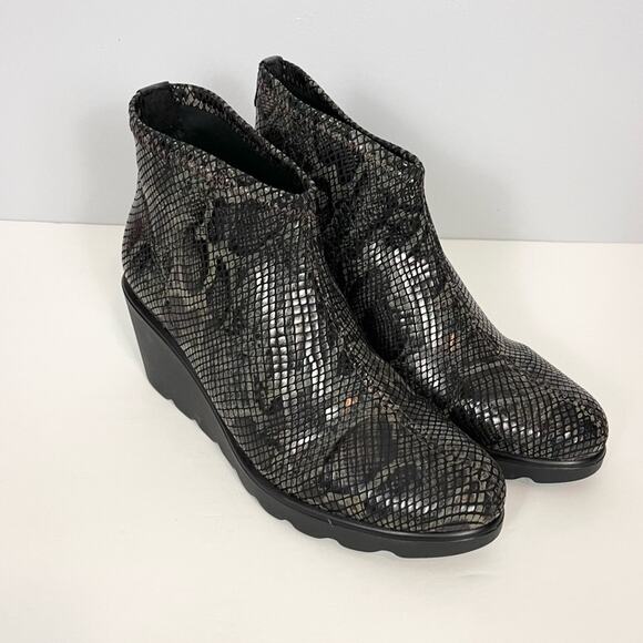 Toni Pons Anke Booties Wedge Heel Snake Print Stretchy  Women’s Shoes size US 5 - Picture 1 of 7